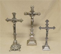 Silver Tone Altar Crucifixes.