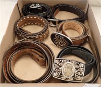 (6) BELTS (5 HAVE BUCKLES)