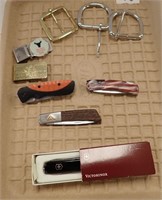 (4) JACKKNIVES, 2 MONEY CLIPS, 3 BELT BUCKLES