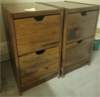 Q - PAIR OF WOODEN HOME OFFICE FILE CABINETS (Z1)
