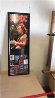 37”x13” AC/DC framed poster