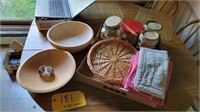 Wood Bowls, Containers, Towels