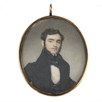 American School miniature portrait