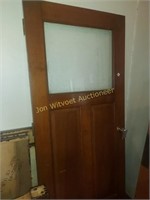 Courthouse Wooden door with glass 80 x 36
