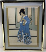 51.5x 42in - framed Japanese art  painting on