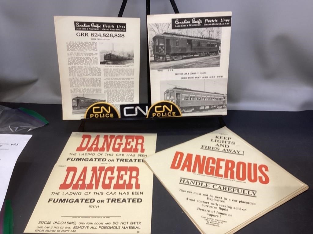 assortedfreight train warning signs