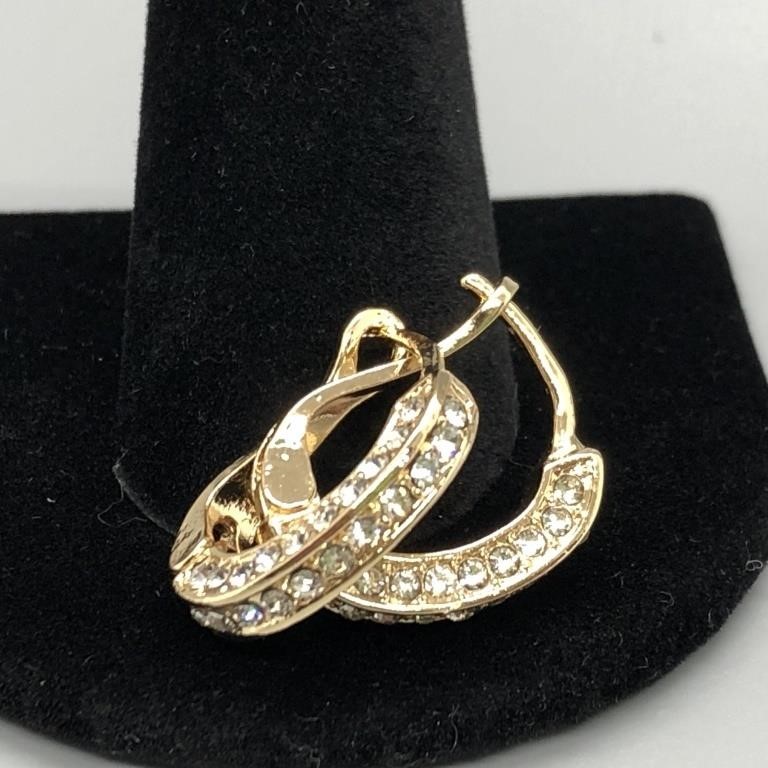 Gold and Diamond Drop Earrings