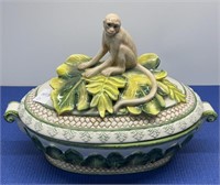 Fitz & Floyd Covered Dish with Monkey