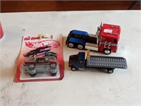 Hot Wheels + 2 other toy trucks