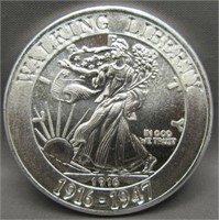 One Troy Ounce .999 Silver 1916-1947 Walking Liber