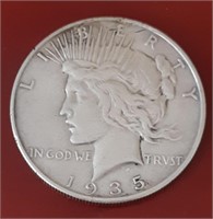1935 United States Peace Dollar Silver Coin .90