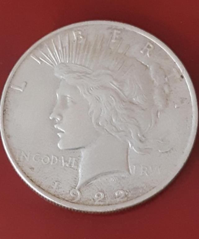 1922 United States Peace Dollar Silver Coin .90