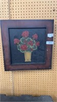 Wood framed flower picture