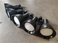 5x LED Black Track Lights w/ Bulbs