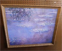 1903 Water Lilies print by Claude Monet in ornate