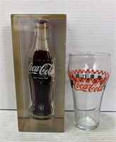 Coca-cola Bottle Figurine And Glass