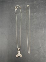 Pair of sterling silver necklaces