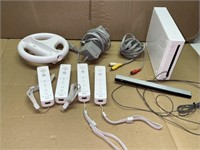 Wii GAMING SYSTEM, CONTROLLERS, WIRES - SEE PHOTOS
