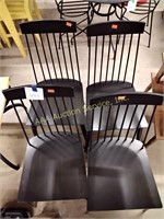 Black metal chairs x4