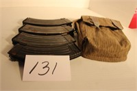 4 LARGE RIFLE CLIPS, 30 ROUND, AK47 & POUCH