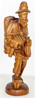 Folk Art Carved Wood "Traveler" Sculpture