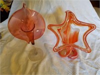 Pair of Murano? Swirl art glass vase
