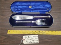 Antique Alex Duncan fish knife & fork Scotland