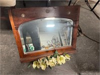 Antique mirror with floral decor-NICE