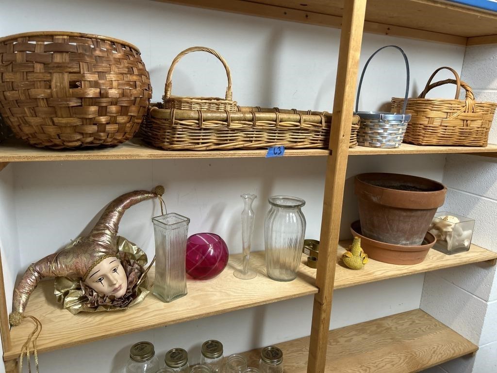 Miscellaneous baskets vases