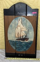 Masted 1812 Hand Painted Vintage Ship Wall Art