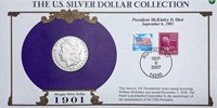 1901-O Morgan Silver Dollar & Stamp NICELY CIRC