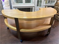 2 Tier Circular Rolling Wood Display