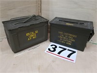 2 metal ammo boxes