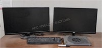 2- Acer 27" Monitors,  Keyboard and Fan