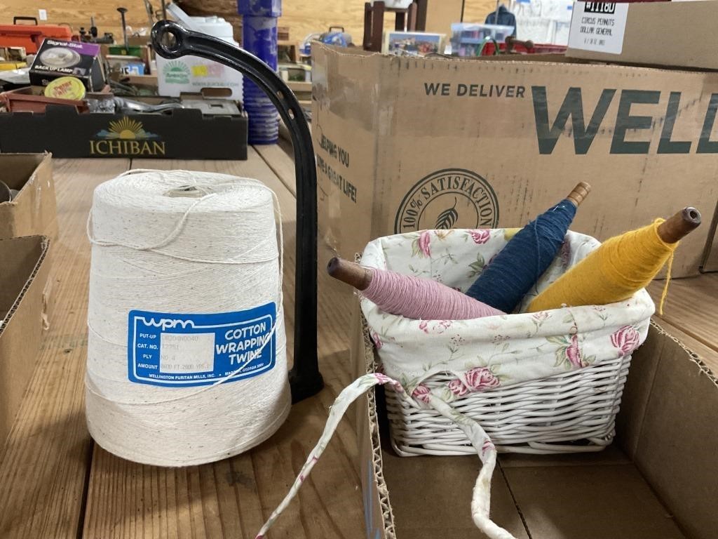 General Store Twine Holder & Wool Spools