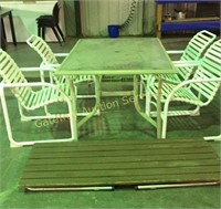 Outside Patio Set: Table, 6 Chairs, Folding Table