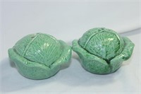 Green Cabbage Salt and Pepper Shakers