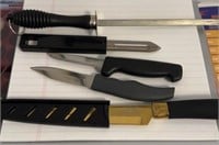 Kitchen knives and sharpener