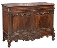 LOUIS XV STYLE MARBLE TOP SIDEBOARD SERVER