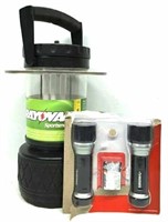 Rayovac Lantern & (2) Husky Flashlights