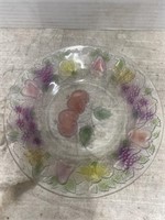 Vintage Stained Glass Fruit Plate