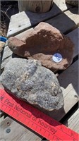 2 Garden Rocks 1 Crystalized & 1 Redish w/