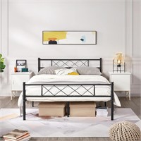 Topeakmart Metal Full Bed Frame with Headboard