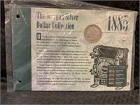 1885 Morgan silver dollar on United States mint