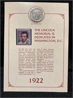 1922S Peace dollar & stamp set - the Lincoln