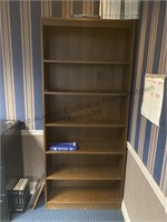 Six shelf wood bookcase