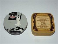 2 Typewriter Ribbon Tins Allied & Educational