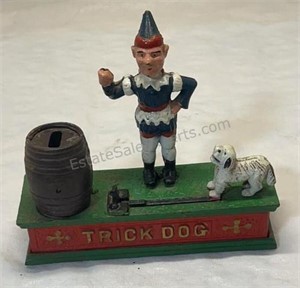 Cast-Iron Trick Dog Coin Bank