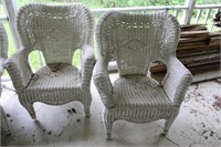 COLLECTION OF WHITE WICKER FURNITURE