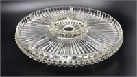 Vintage Lazy Susan Appetizer Tray Clear Glass &